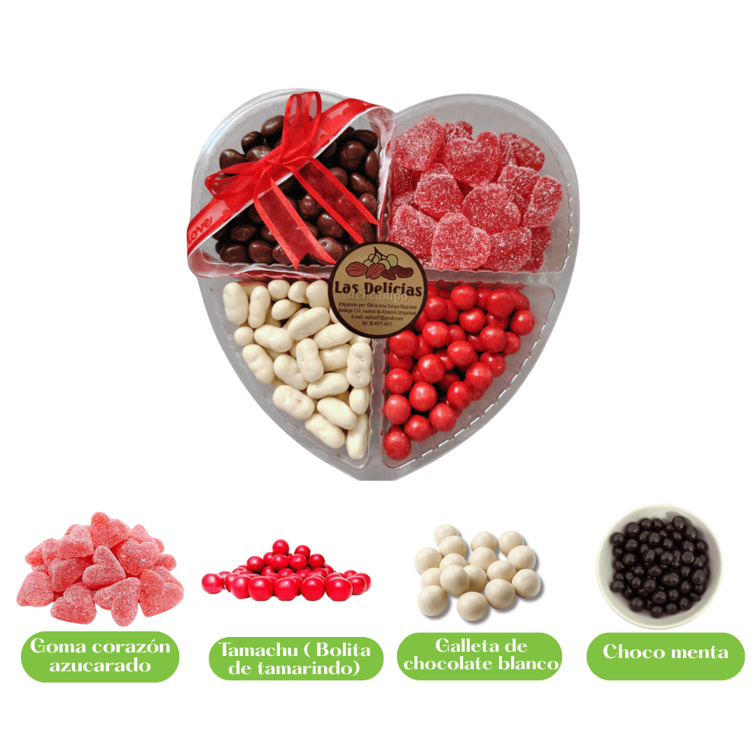 Charola en forma de corazón