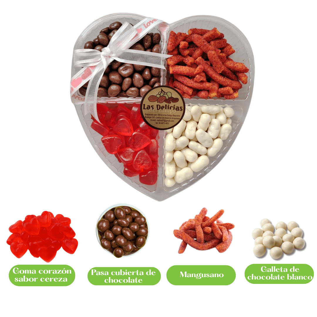 Charola en forma de corazón