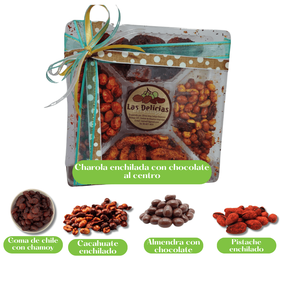 Charola enchilada con chocolate al centro